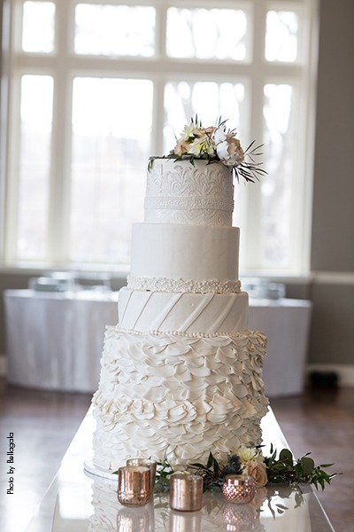 Traditional white wedding cake