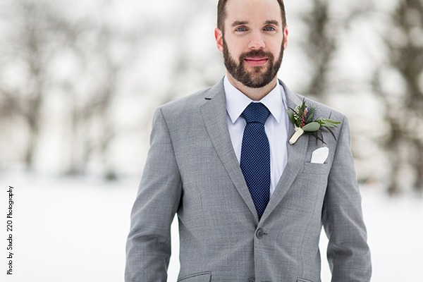 Light gray groom suit