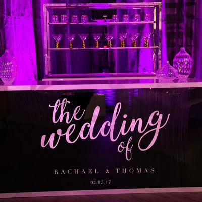 Black and white custom bar for wedding by Haven & Gather