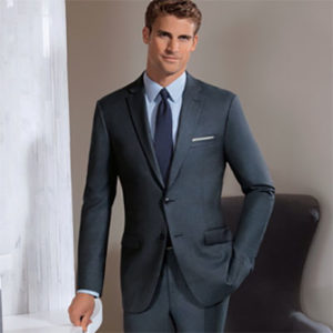 Blue-gray wedding suit