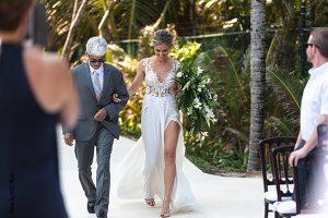 Berta bridal gown for destination wedding