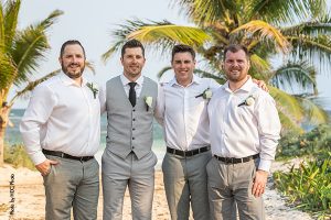 Groomsmen at destination wedding in mexico