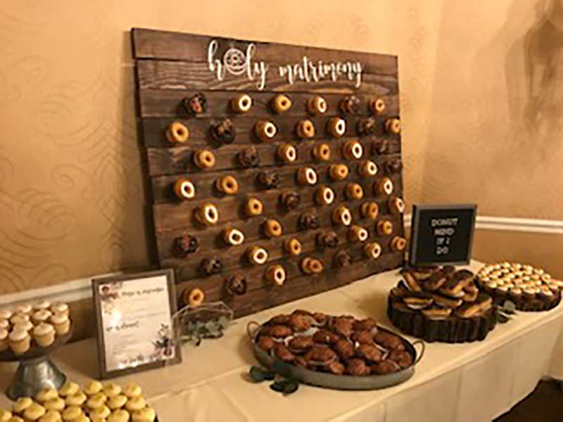 Donut wall at wedding