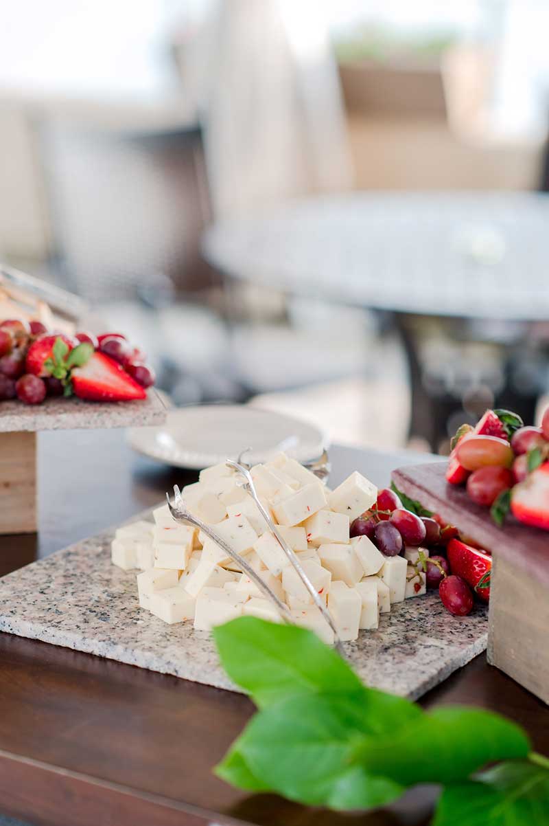 Simple cheese tray wedding appetizer
