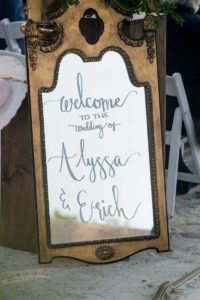 Mirror wedding welcome sign