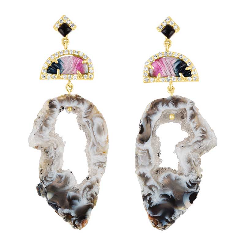 Agate geode earrings
