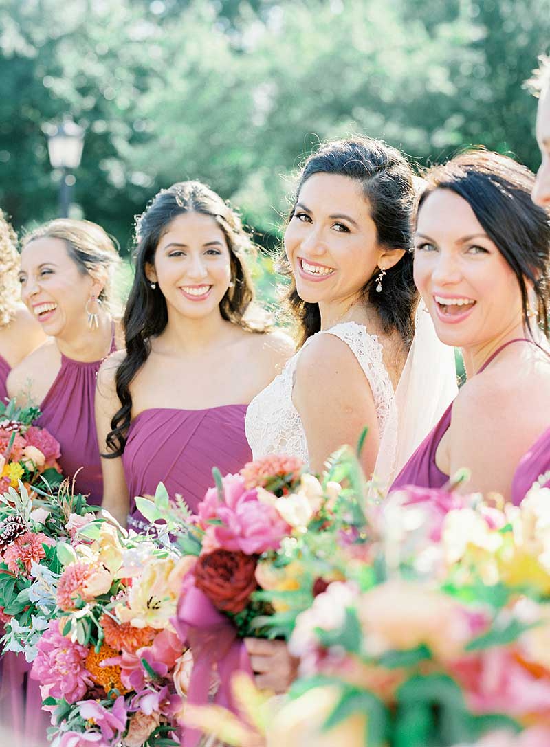 Bridal party shows of wedding day makeup
