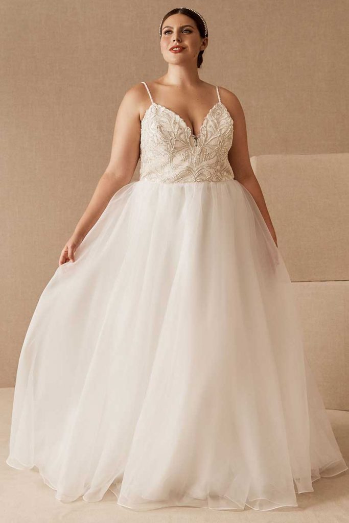 Beaded organza Hemingway gown by Watters for BHLDN