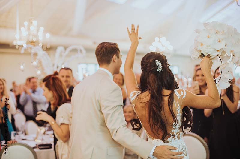 Bride and groom enter elegant Minnesota wedding reception