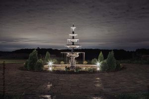 Water fountain at elegant Minnesota wedding venue Bavaria Downs