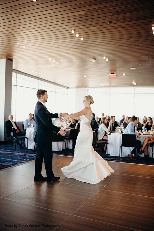 First dance at luxury hotel wedding