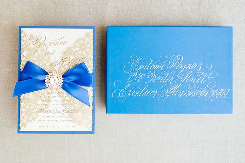 Blue wedding invitation