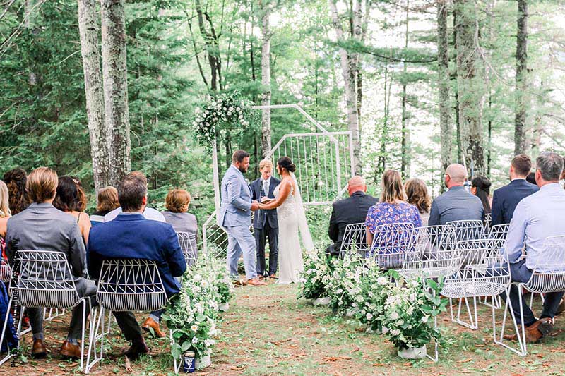 Intimate wedding ceremony in Wisconsin