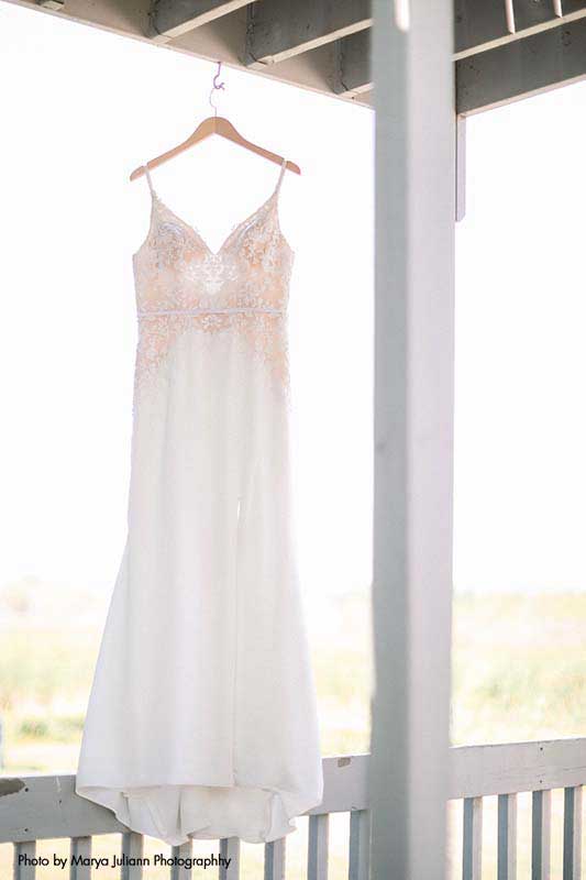 Naked lace wedding gown