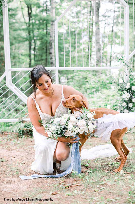 Bride with dog as "Maid of Honor"
