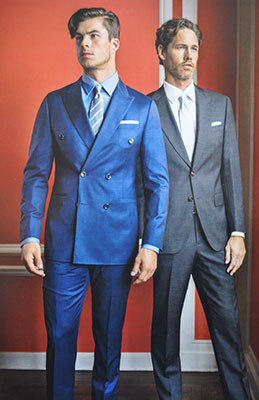 Royal blue and gray wedding suits