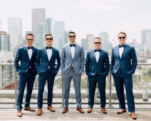 Custom blue wedding suits