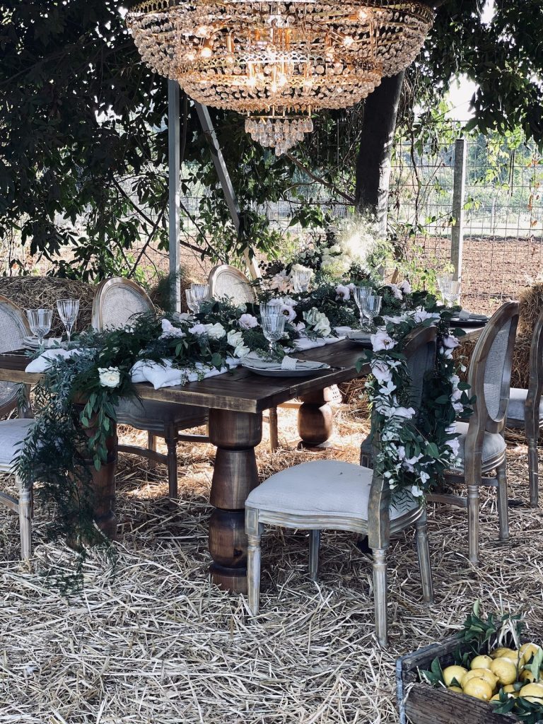 Countryside boho micro wedding table