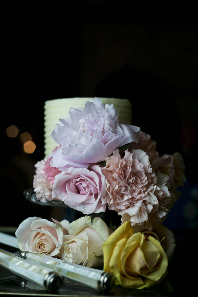 Pastel floral wedding cake
