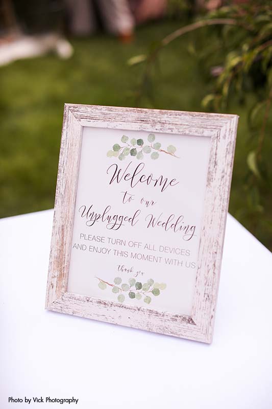 Woodland themed wedding welcome sign