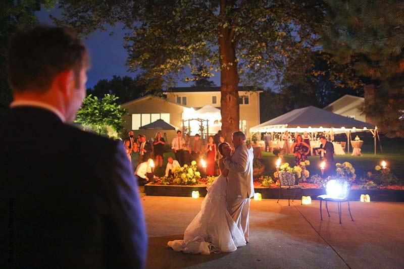 Father daughter backyard wedding dance
