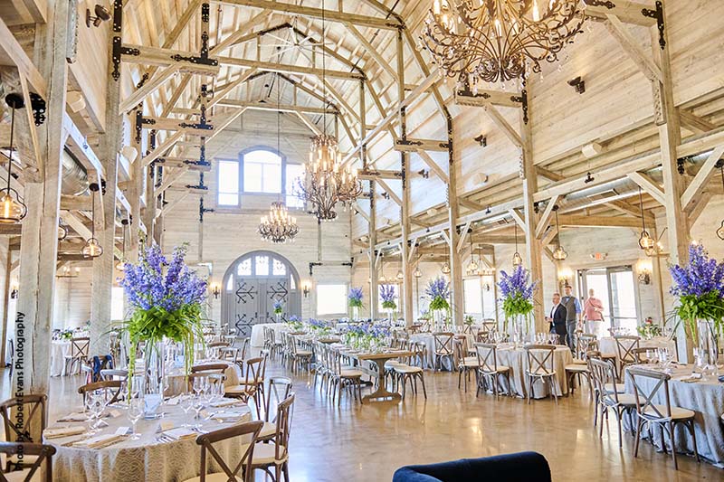 Bright wedding barn venue