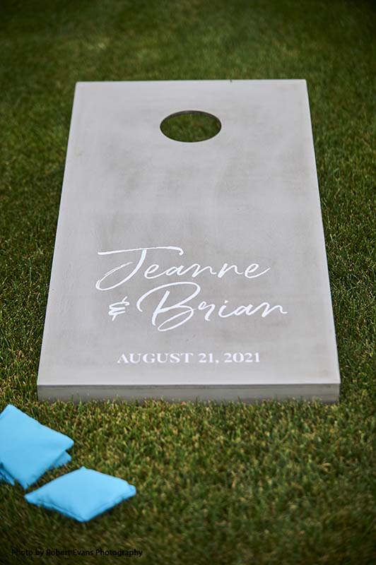 Cornhole with bride and groom's name