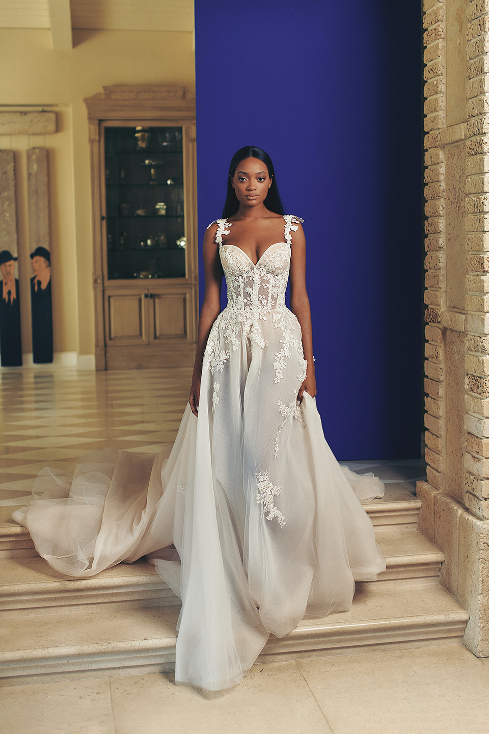 Evelyn  Blooming Floral Embroidery Corset Wedding Ball Gown - Amor -  Bridal Dresses - Galia Lahav