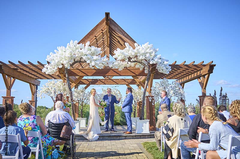 Outdoor summer wedding ceremony