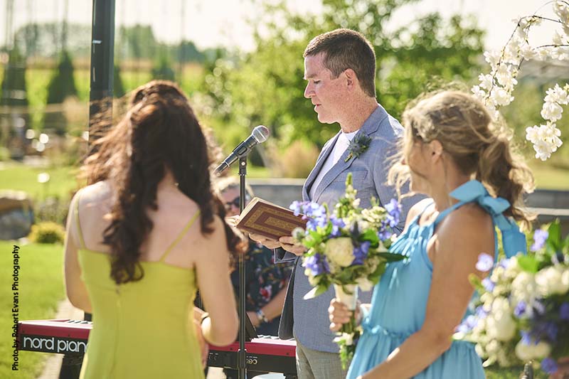 Mans recites reading at wedding ceremony