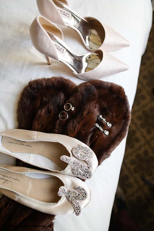 Custom gold bridal heels and flats