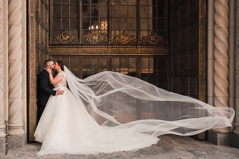 Tulle cathedral bridal veil
