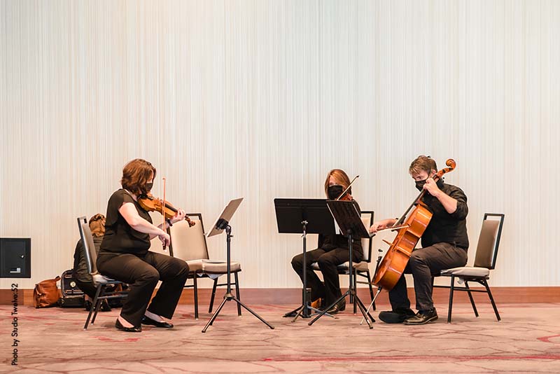 String quartet plays at wedding