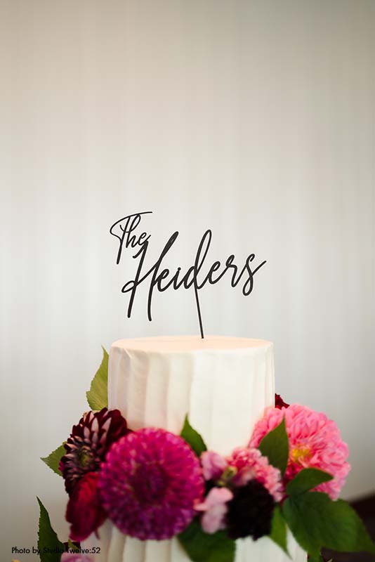 Personalized lazer cut out wedding cake topper
