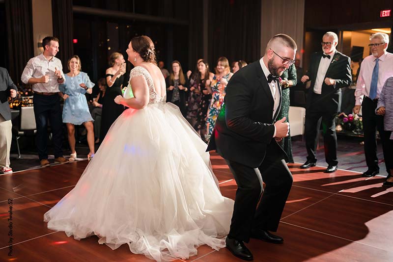 Fun bride and groom first dance