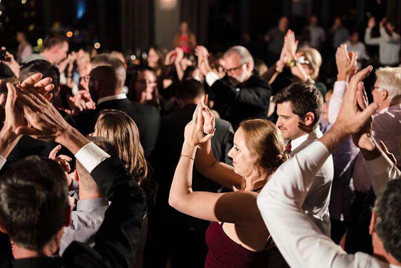People dancing at Minnesota ballroom wedding reception
