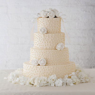 Ivory 4-tier wedding cake by Hy-Vee Bakery