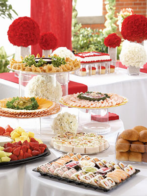 Wedding appetizer display by Hy-Vee Catering