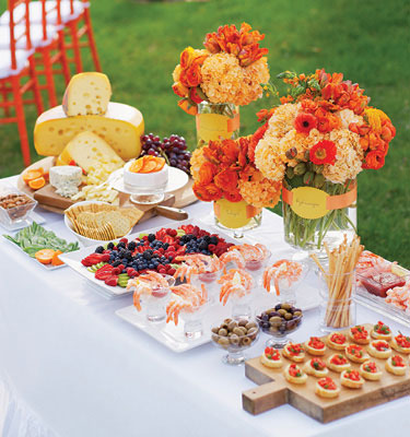 Wedding appetizer display by Hy-Vee Catering