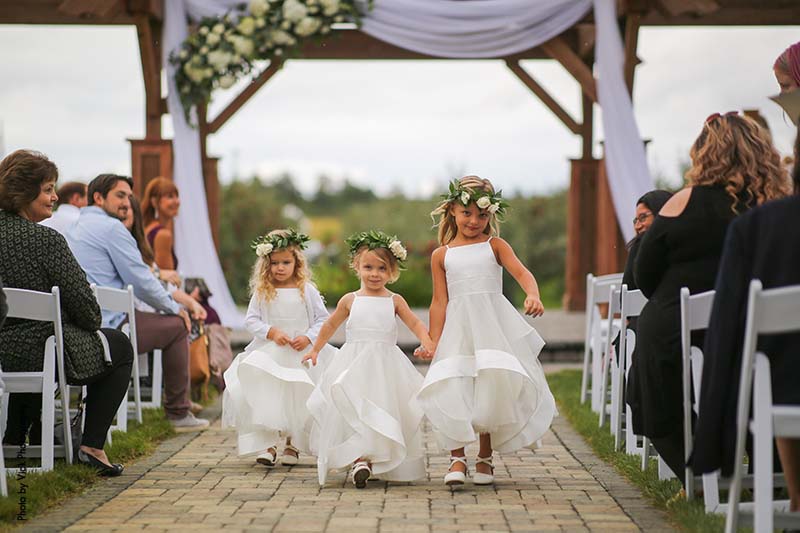Simple flower girl dresses with flower crowns