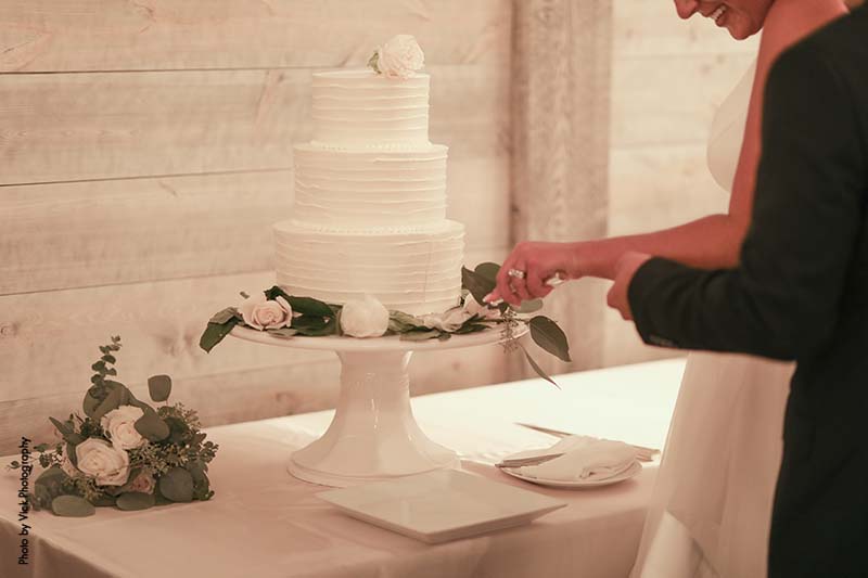 Simple three tiered wedding cake