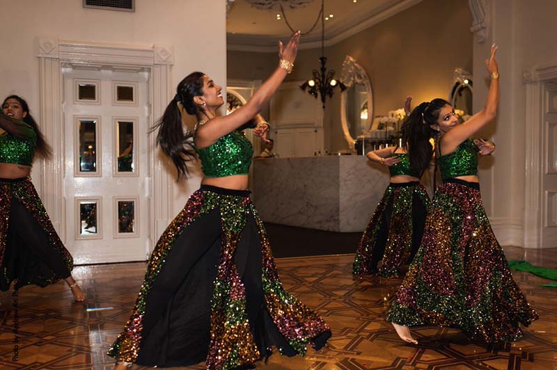 Bollywood dancers at wedding