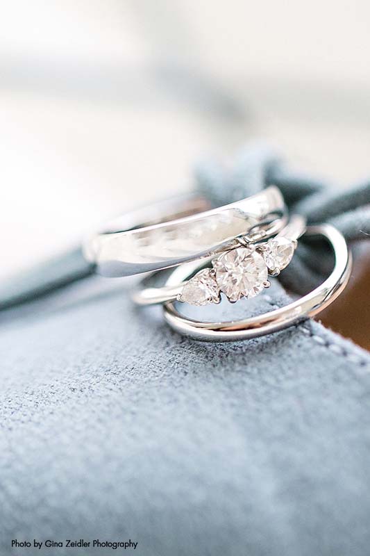Elegant silver wedding rings