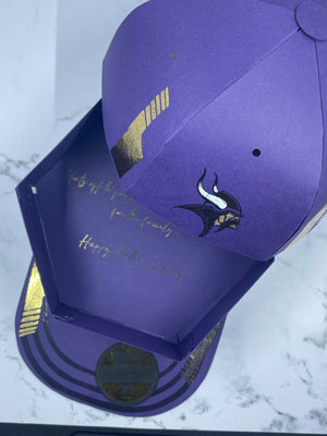 Minnesota Vikings greeting card cap by D. Johnson & Co