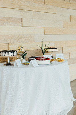 Cake display at wedding