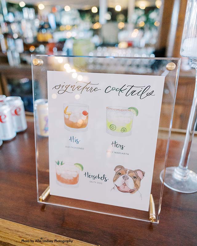 Wedding signature cocktail sign