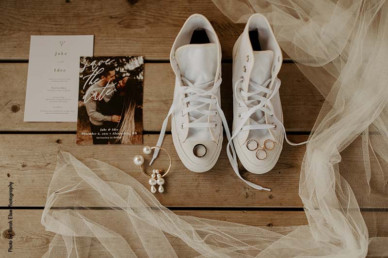 White converse high-tops for bride