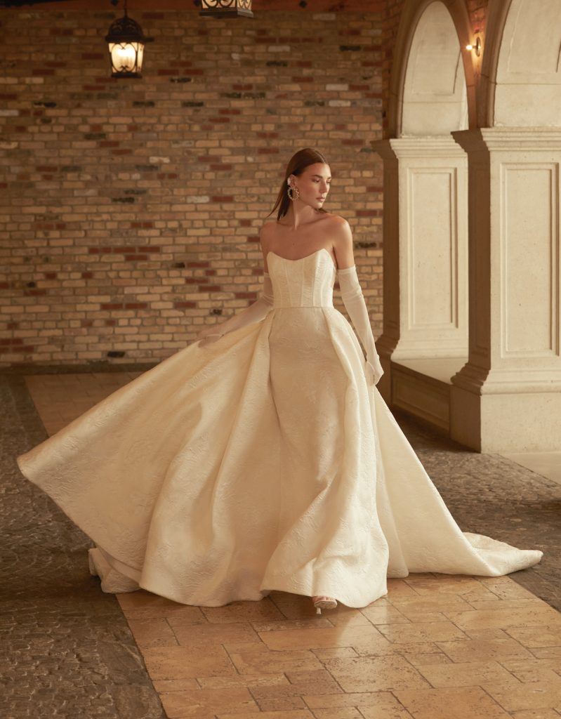 Strapless embellished bridal ballgown 