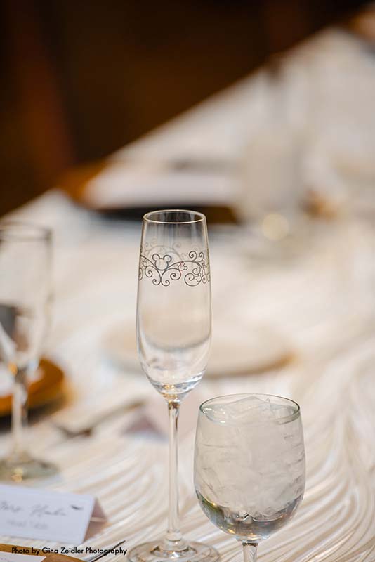 Etched wedding glasses
