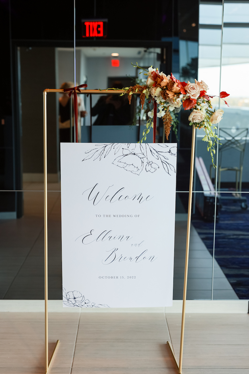Copper wedding welcome sign